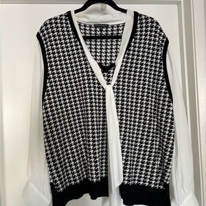Adrianna Papell Sweater Blouse Combo 1x